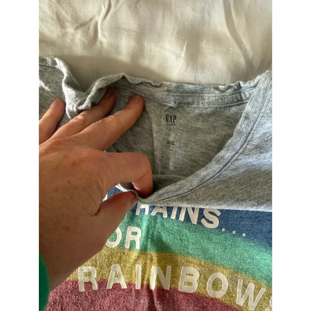 Gap grey rainbow shirt size large